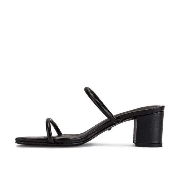 RAYE Etienne Low Heel in Black Leather 10 with Box Womens sandals - Picture 4 of 13